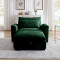 Green Corduroy Sofa Couch, Modular Couch With Storage Ottoman, Couch Deep Seat Couches For Modern Living Room Apartment Office Green Corduroy 1 Seat