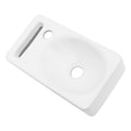 15.75X8.69 Inch White Ceramic Rectangle Wall Mount Bathroom Sink With Single Faucet Hole White Ceramic