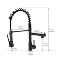 Commercial Stainless Steel Kitchen Faucet With Pull Down Sprayer, Single Handle Single Lever Kitchen Sink Faucet Black Kitchen Contemporary Ceramic Brass