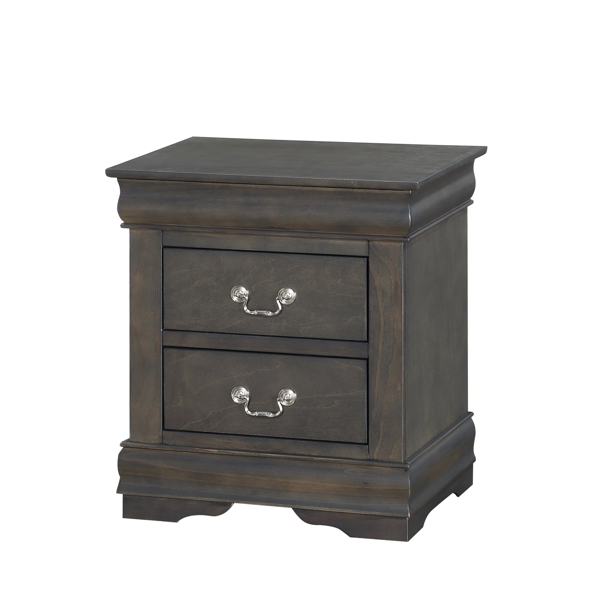 Dark Grey 2 Drawer Nightstand Grey 2 Drawers Bedroom Rectangle Drawers Particle Board Mdf