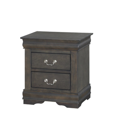 Dark Grey 2 Drawer Nightstand Grey 2 Drawers Bedroom Rectangle Drawers Particle Board Mdf