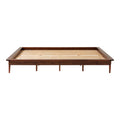 Mid Century Modern Solid Wood King Platform Bed Frame Walnut Walnut Pine