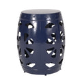 Metal End Table Large Navy Blue Iron