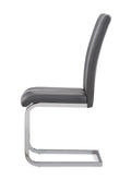 Altis Fabric Grey Dining Chairs Kit Of 4 Gray Stainless Steel