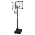 Portable Basketball Goal System With Stable Base And Wheels, Use For Indoor Outdoor Teenagers Youth Height Adjustable 5.6 To 7Ft Basketball Hoop 28 Inch Backboard Red Sporty Iron