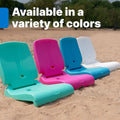 Foldable Adult Flip Seat, Portable Outdoor Chair For Poolside, Tailgating, Camping, Sporting Events, Picnic And Beach Chair, Provides Back Support When Sitting On Ground, White White Plastic