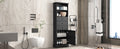 Black Tall Storage Cabinet With 3 Drawers And Adjustable Shelves For Bathroom, Study, Office And Interior, Mdf Board With Painted Finish Black Mdf