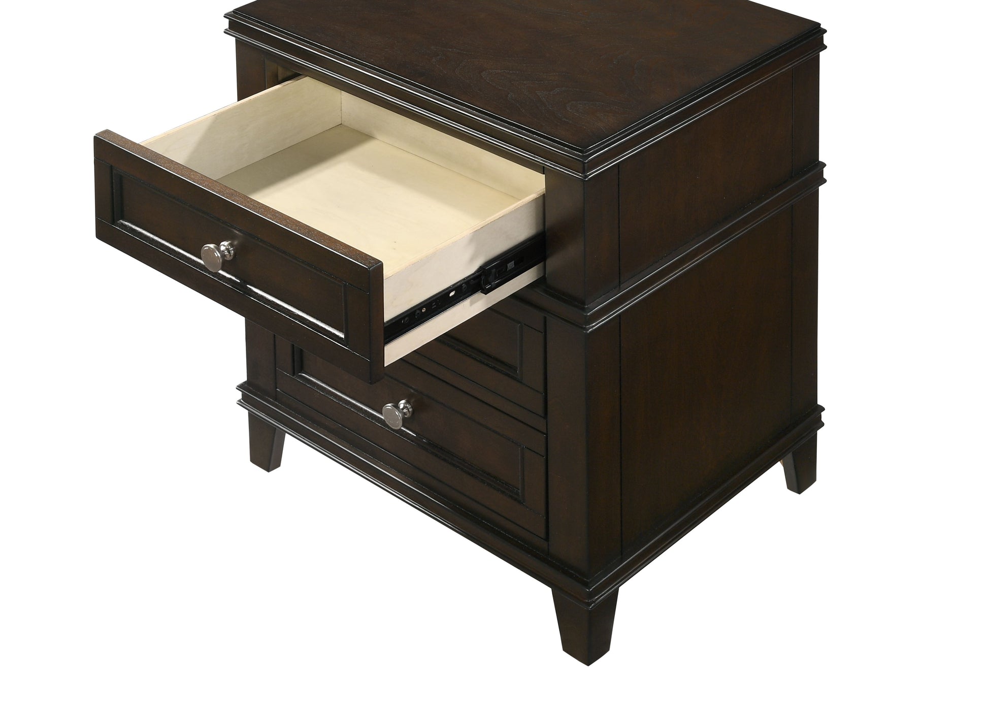 3 Drawer Nightstand W Usb Mahogany Solid Wood Mdf