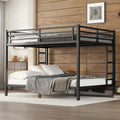 Metal Queen Over Queen Bunk Bed For Teens And Adults,Space Saving Noise Reduced No Box Spring Needed, Black Box Spring Not Required Queen Black Metal