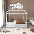 Twin House Bed With Trundle Twin White Pine