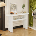 Elegant Minimalist Console Table With Rounded Edges And Sturdy Shelf Design For Entryway, Living Room Antique White Antique White Solid Wood Mdf