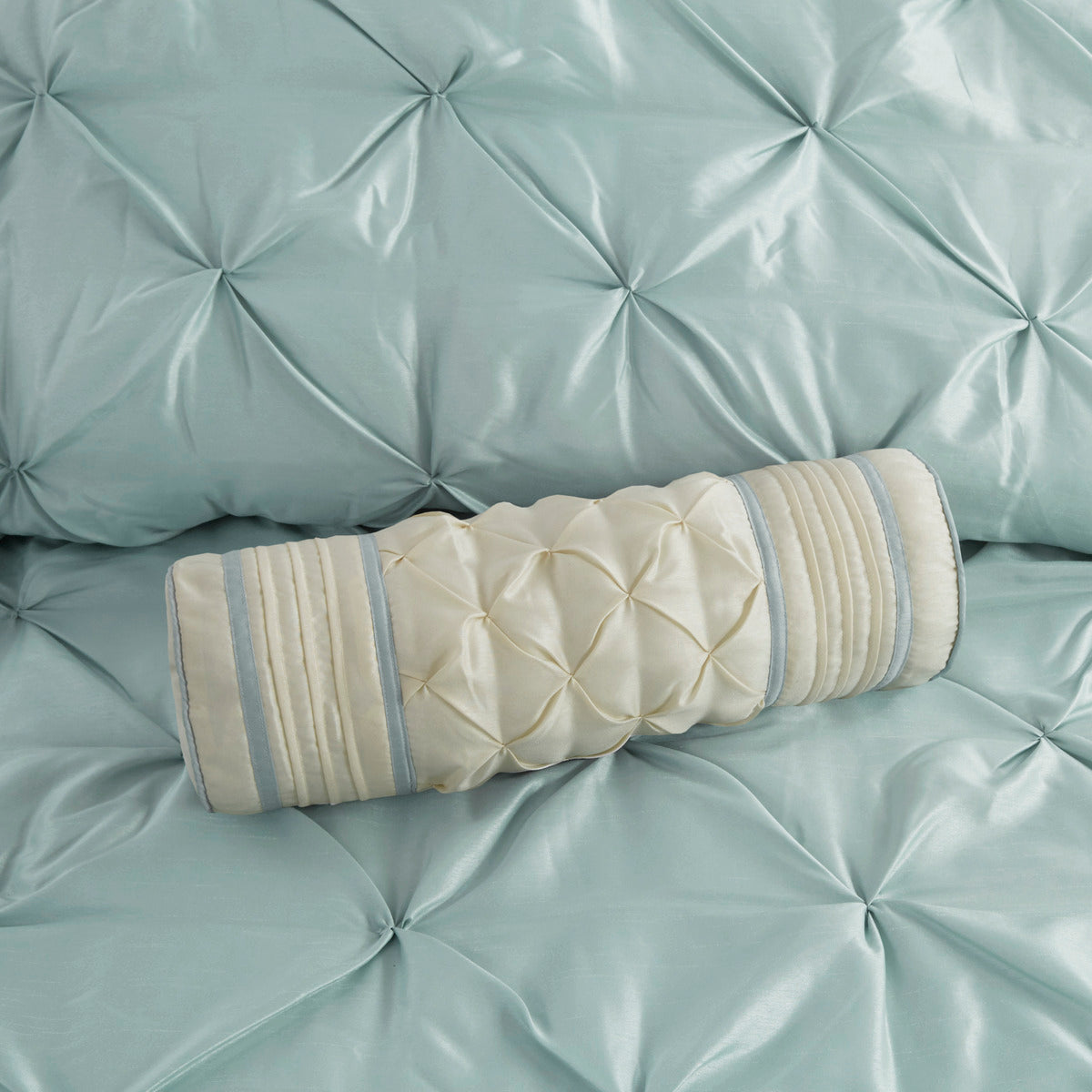 7 Piece Tufted Comforter Set Seafoam King King Seafoam Polyester
