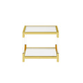 Modern Minimalist Style Gold Metal Frame With Acrylic Leg Coffee Table Cs 1195 1 Golden,Transparent Glass Acrylic