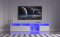 Tv Console With Storage Cabinets, 82.6 Inch Long Led Tv Stand With Full Rgb Color Selection, 31 Modes Changing Lights Modern Entertainment Center With Power Cord White, For 75 80 Inches Tv White White Primary Living Space 70 79 Inches 70 79 Inches 80