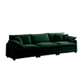 Mid Century Modern 3 Seater Sectional Sofa With 2 Arm Pillows And 3 Throw Pillows,Green Corduroy Fabric Green Corduroy 3 Seat