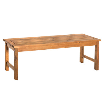 Modern Slat Top Solid Wood Patio Bench Brown Brown Acacia Wood