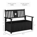 Outsunny Outdoor Storage Bench, 43 Gallon Deck Box With Armrests, Outdoor Storage Box For Patio Furniture Cushions And Garden Tools, Black Black Wood