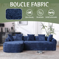 Coolmore Boucle Sofa 3 Seater For Living Room Oversized Comfy Sofa L Shape Sofa Couch With Chaise Home Furniture Sleeper Sectional Sofa For Apartment, Office Left Hand Facing Blue Blue Primary Living Space Foam Boucle 3 Seat