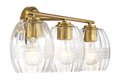 Luster Three Lights Vanity With Clear Glass For Bathrooms Above Mirror Wall Lamp Satin Brass Clear,Gold Brass,Glass