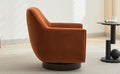 U Shaped Fully Assembled Swivel Chair Velvet Accent Chair Armchair Round Barrel Chair For Living Room Bedroom, Burnt Orange Burnt Orange Velvet