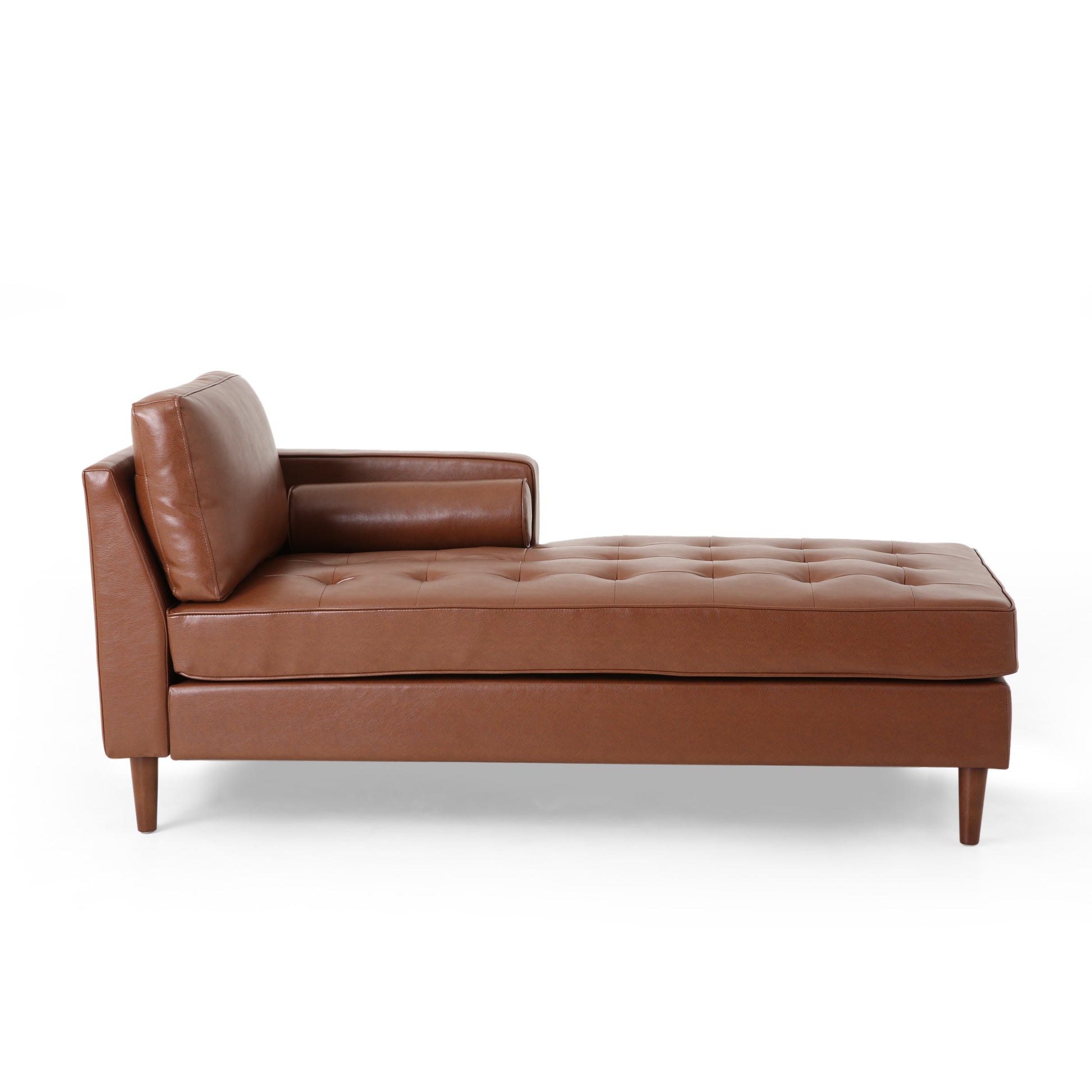 Chaise Lounge Light Brown Pu