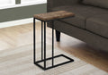 Accent Table, C Shaped, End, Side, Snack, Living Room, Bedroom, Brown Laminate, Black Metal, Contemporary, Modern Brown Particle Board