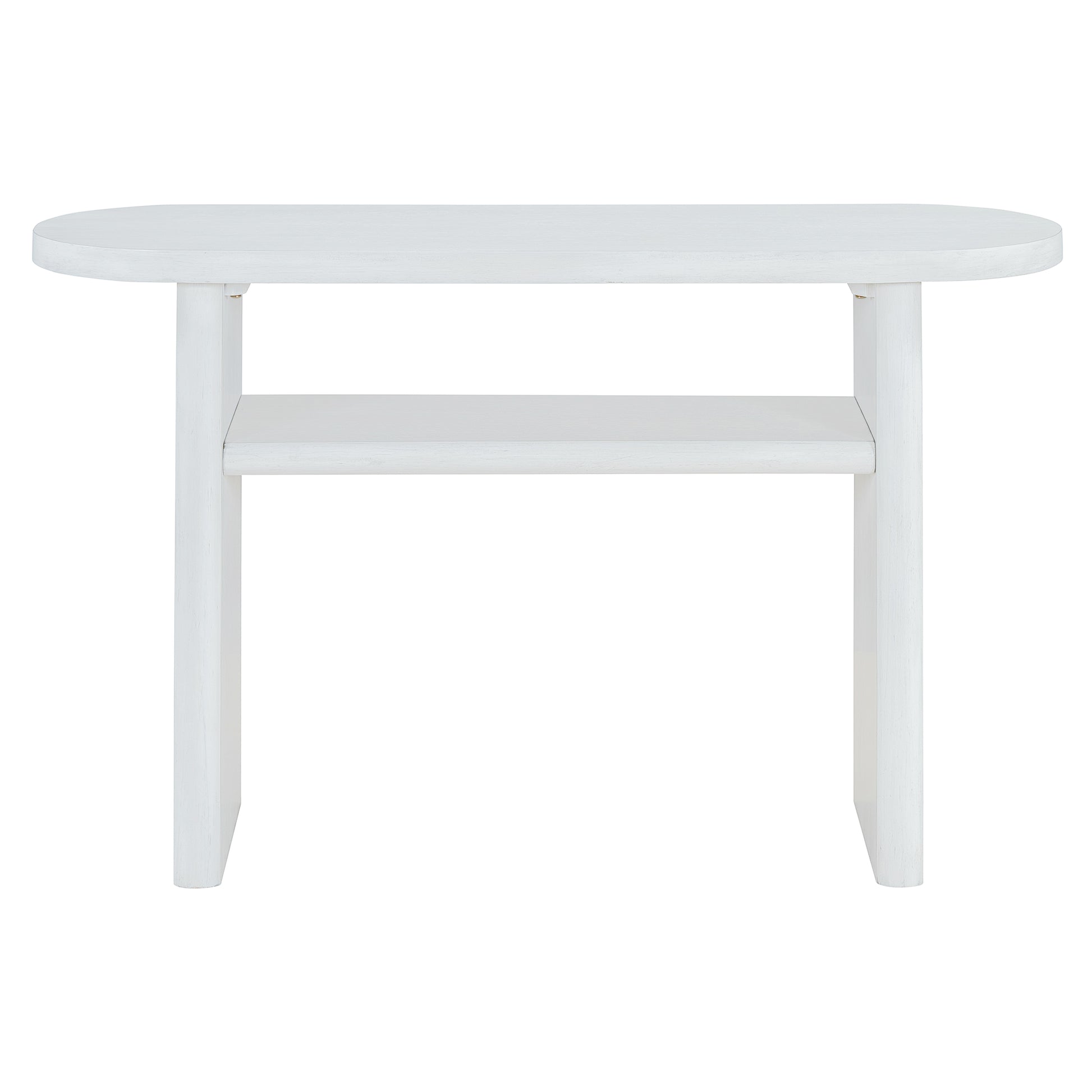 Elegant Minimalist Console Table With Rounded Edges And Sturdy Shelf Design For Entryway, Living Room Antique White Antique White Solid Wood Mdf