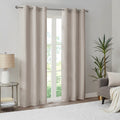 Basketweave Room Darkening Curtain Panel Pair 2 Pcs Window Panels Taupe Polyester