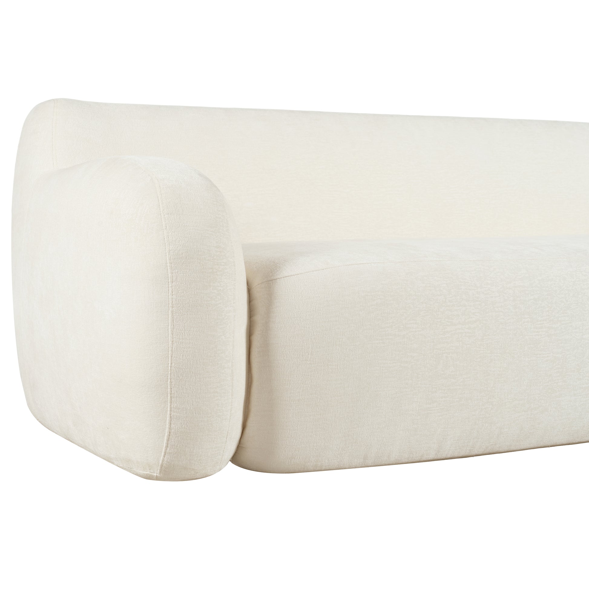 81.5'' Minimalist Curved Upholstered Sofa, 3 Seat Modular Casual Sofa For Living Room, Bedroom, And Apartments Beige Polyester 3 Seat