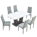 Modern Dining Table Set For 6, 7 Piece Dining Set, 63