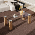 Glass Top Coffee Table,Tea Table, With Mdf Legs Stylish Blend Of Elegance And Durability 44.9