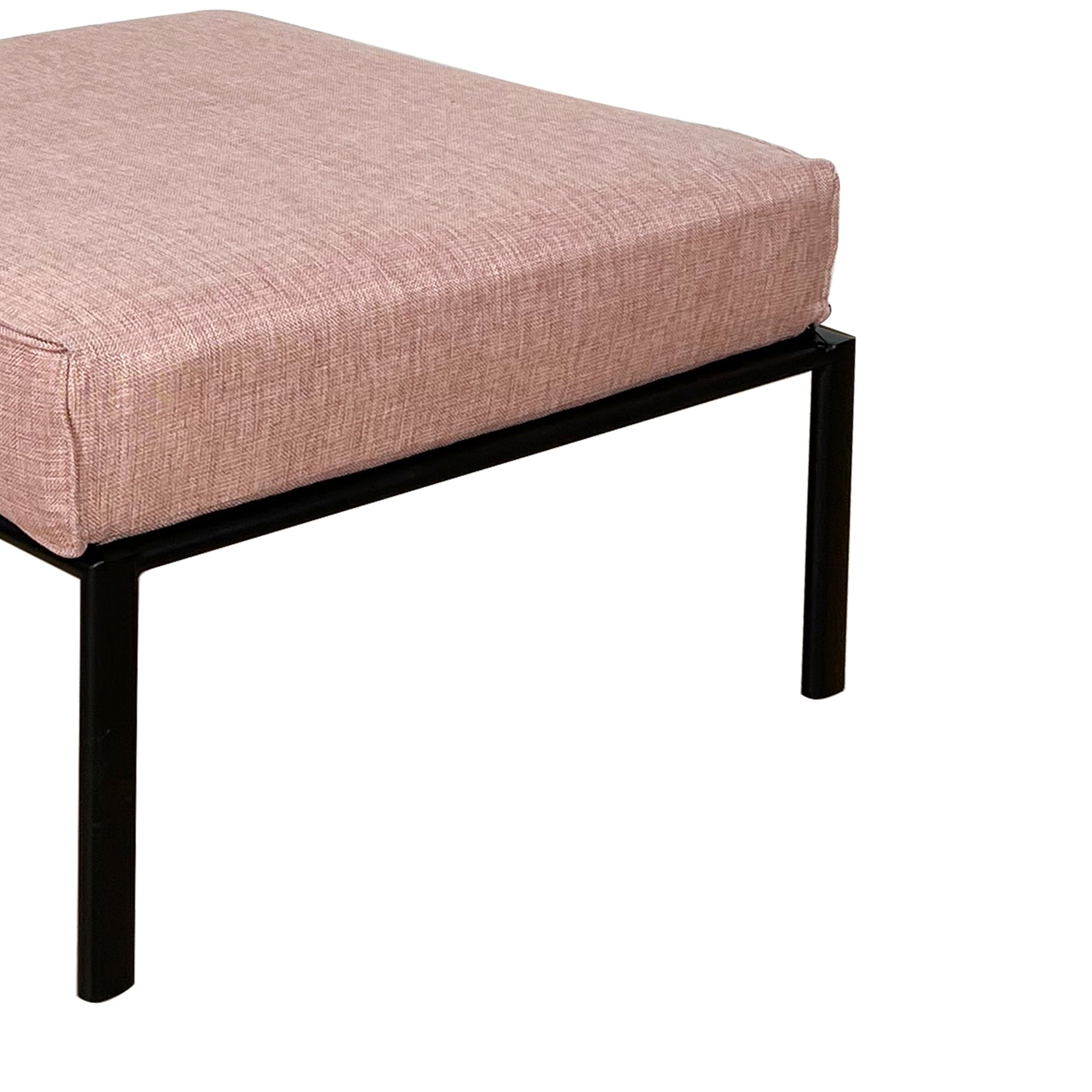 Pink And Black Patio Ottoman With Metal Tube Legs Yes Pink Black Garden & Outdoor Wood Fabric