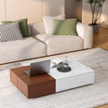 Modern Style Walnut Coffee Table With Two Storage Spaces Walnut Brown White Primary Living Space Rectangular Coffee & End Tables Particle Board Mdf