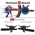 A27312 Mountain Bike 27.5 Inch Wheels, 21 Speed Mens Womens Trail Commuter City Mountain Bike, Aluminium Frame Disc Brakes Thumb Shifter Front Fork Bicycles Cycling Red Without Durable Garden & Outdoor Classic Multifunctional Polyurethane Foam Aluminum