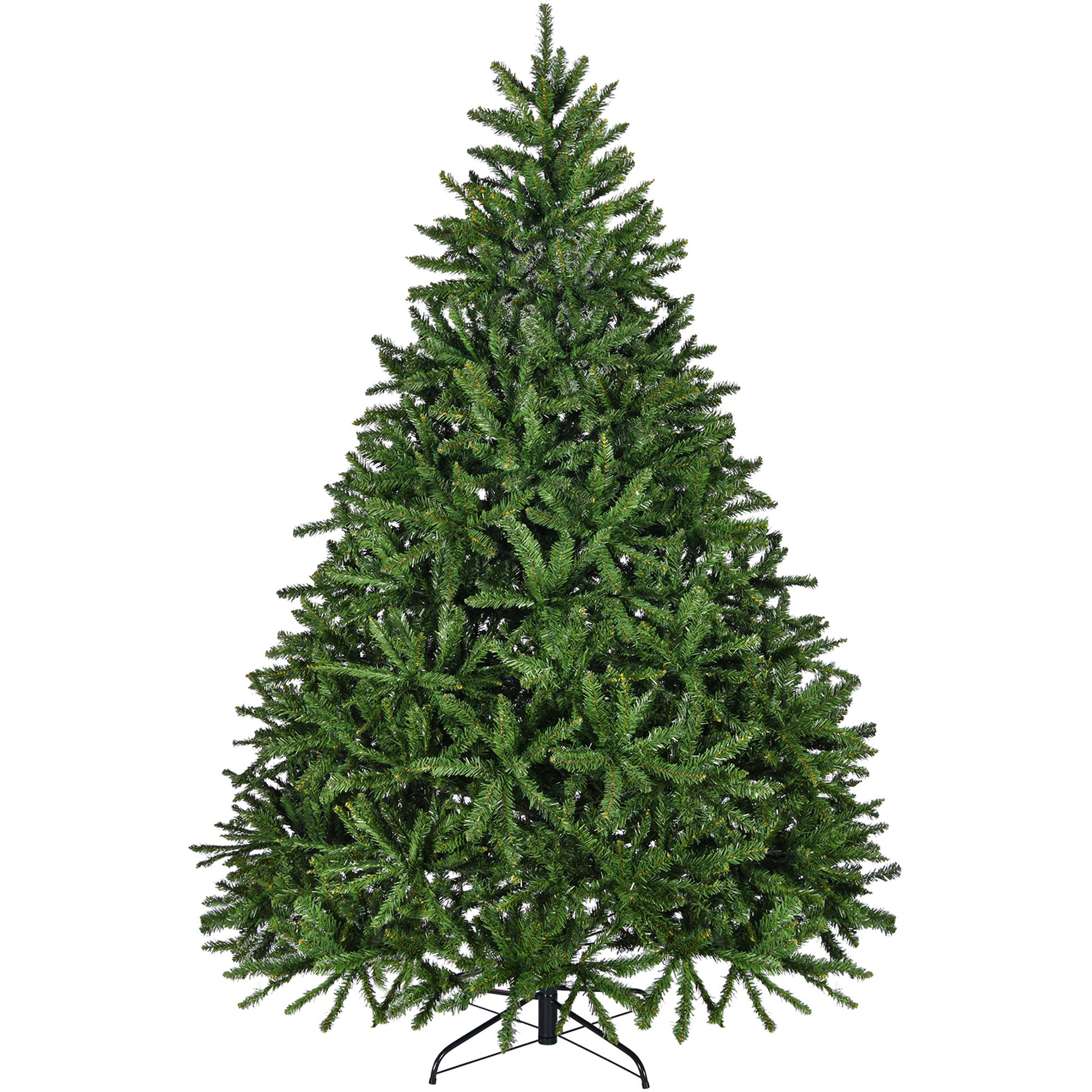 7Ft Artificial Christmas Tree, Premium Unlit Hinged Spruce Full Tree With 2231 Branch Tips, Metal Stand, Hinged Structure, Easy Assembly Festival Celebration Xmas Tree For Home, Office, Party Green