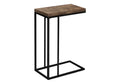 Accent Table, C Shaped, End, Side, Snack, Living Room, Bedroom, Brown Laminate, Black Metal, Contemporary, Modern Brown Particle Board