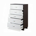 White And Espresso 5 Drawer Chest Espresso White Bedroom Contemporary Particle Board Mdf