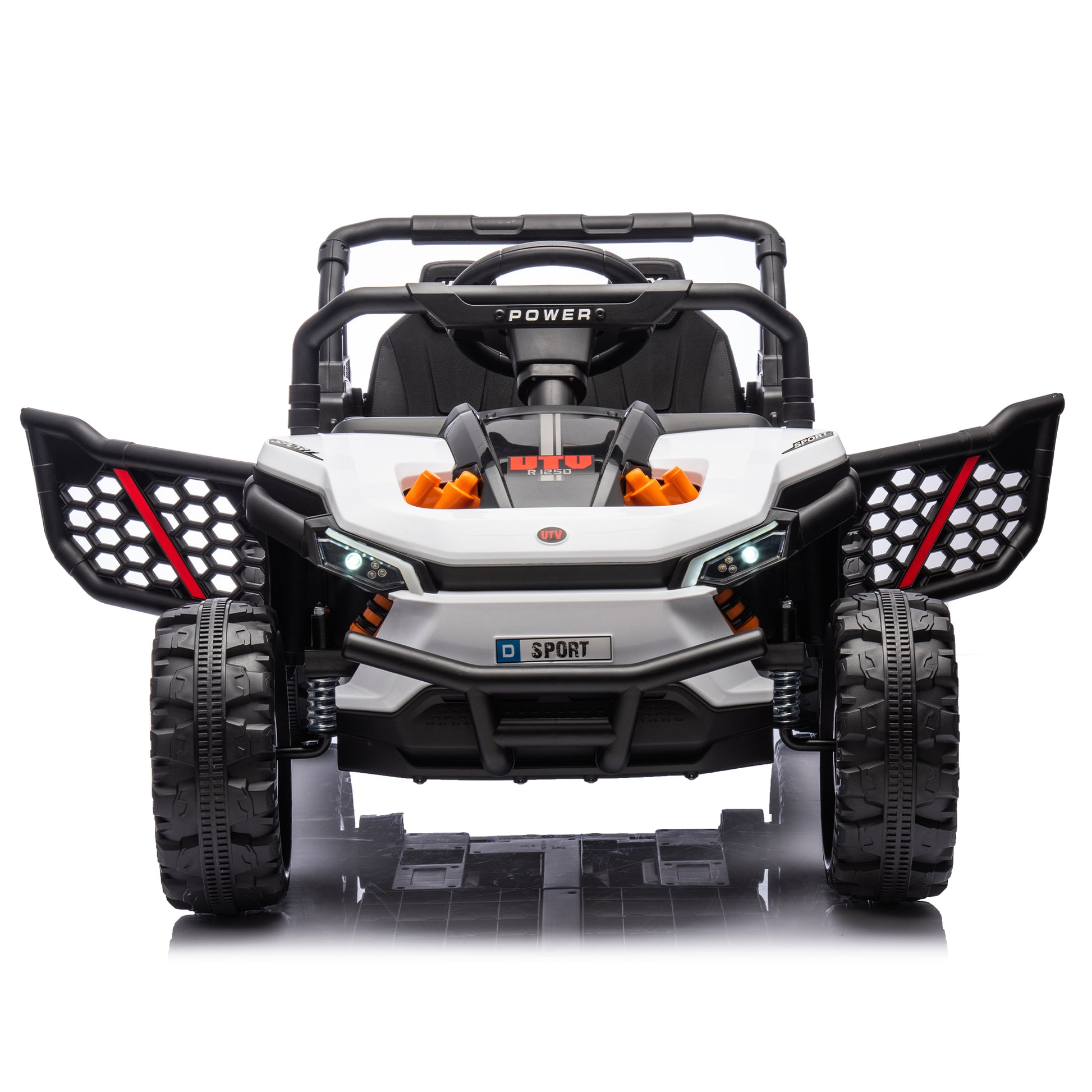 24V Kids Ride On Utv,Electric Toy For Kids W Parents Remote Control,Four Wheel Suspension,Low Start,Adjustable Speed,Multimedia Player,Early Education,Bluetooth,Rear Storage Space For Kids Aged 3 .