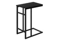 Accent Table, C Shaped, End, Side, Snack, Living Room, Bedroom, Black Laminate, Black Metal, Contemporary, Modern Black Particle Board