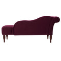 Samuel Tufted Roll Arm Chaise Lounge, Burdy Velvet Burgundy Foam Velvet