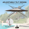 9Ft Patio Umbrella, Outdoor Table Umbrella With Push Button Tilt And Crank, Uv Protection Waterproof Market Sun Umbrella With 8 Sturdy Ribs For Garden, Deck, Backyard, Pool Gray Gray Round Uv Resistant Umbrellas Aluminium