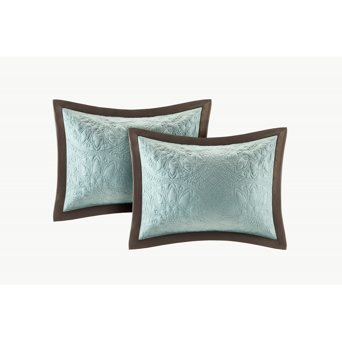 9 Piece Charmeuse Comforter Set Blue Queen Queen Blue Polyester