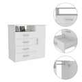 Baylon 4 Drawer 1 Shelf Dresser White White Bedroom Contemporary Particle Board