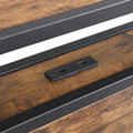 Industrial King Bed Frame With Led Lights And 2 Usb Ports, Bed Frame King Size With Storage, Noise Free, No Box Spring Needed, Rustic Brown Box Spring Not Required King Antique Brown Metal Brown Bedroom Industrial Metal & Wood