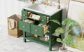 30'' Bathroom Vanity With Resin Sink Combo, Free Standing Single Vanity Set With 5 Drawers, Solid Wood Frame Bathroom Storage Cabinet, Green 4 Green 1 Bathroom Freestanding Modern Solid Wood Mdf Resin Painted