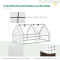 Outsunny 6' X 3' X 3' Portable Mini Greenhouse Outdoor Garden With Large Zipper Doors And Water Uv Pe Cover, White White Plastic