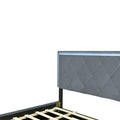 Full Size Velvet Storage Platform Bed, With 2 Big Drawers, T Size Trundle And Led Light, Gray Gray Velvet