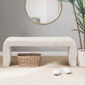 Boucle Waterfall Bench Cream Wood Fabric