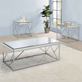 Evelyn 3 Piece Table Set Chrome Chrome Iron