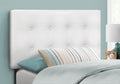 Bed, Headboard Only, Twin Size, Bedroom, Upholstered, White Leather Look, Transitional White Foam Faux Leather